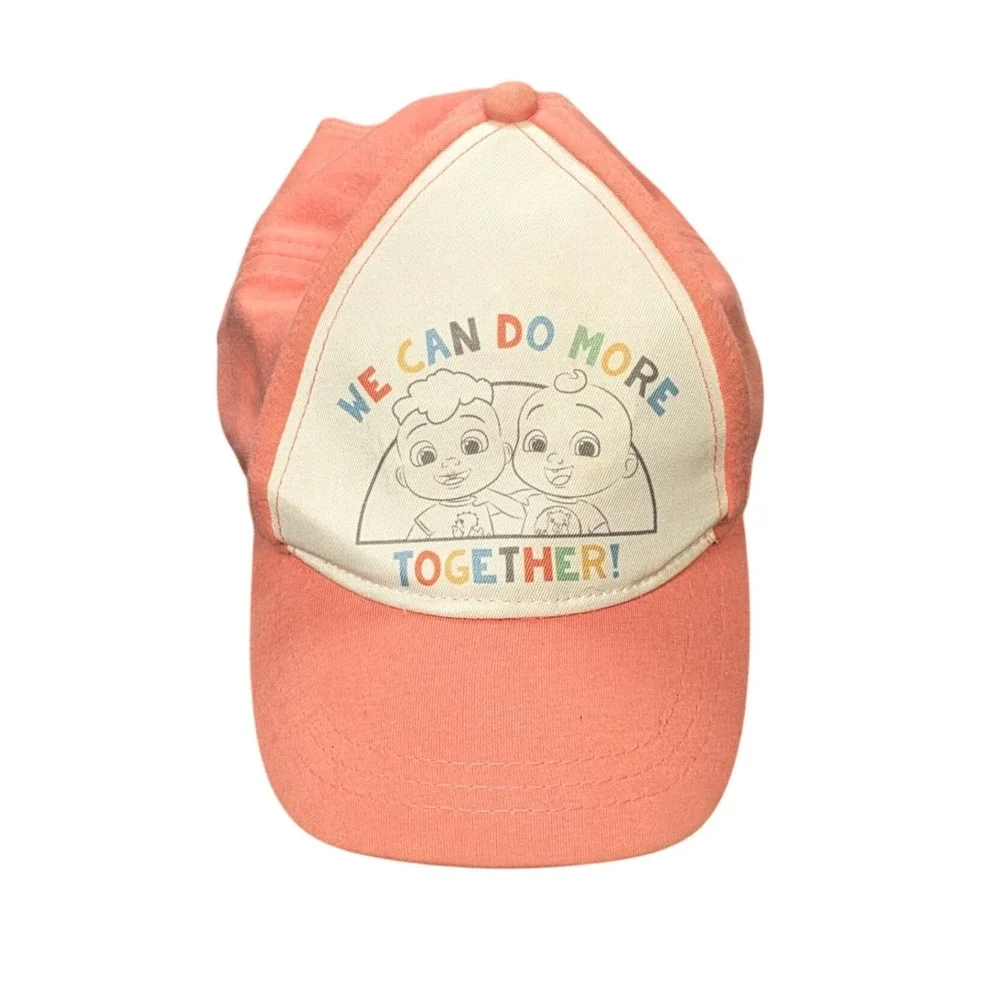 Cocomelon Baseball Cap Kids OSFM Coral Cream We Can Do More Together Print